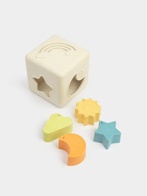 Sorter toy, 11 cm, 5 item, educational, Vegetable fiber / Plastic, Cube, Kiddy, image-4