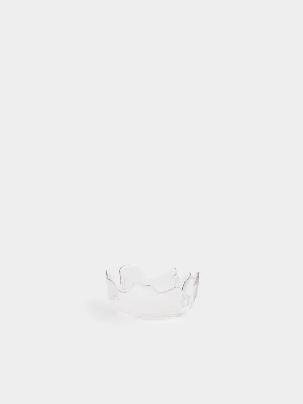 Bowl, 13x6 cm, glass, with silver edging, Nautilus silver, image-0