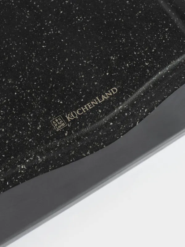 Chopping board, 28,5х20 cm, 2-sided, Bamboo/Plastic, black, Marble Bamboo, image-3