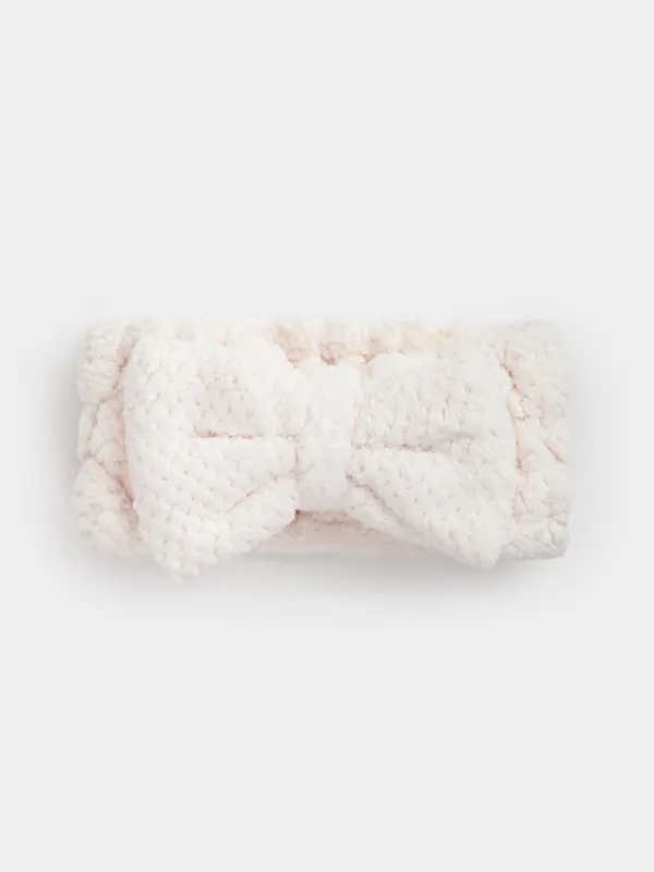 Headband, 16x9 cm, Fleece, Milk, Bow, Ratine, image-0