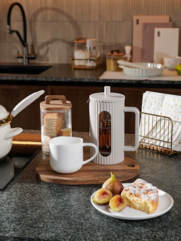 Mug, 400 ml, 2 pcs, porcelain F, white, Uneven edge, Vergaleo, image-5