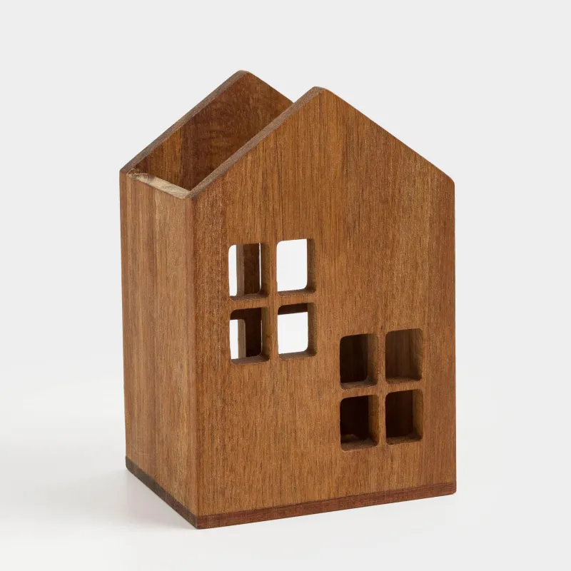 Kitchen accessories stand, 15 cm, with handles, wood, house, Noble tree, image-4