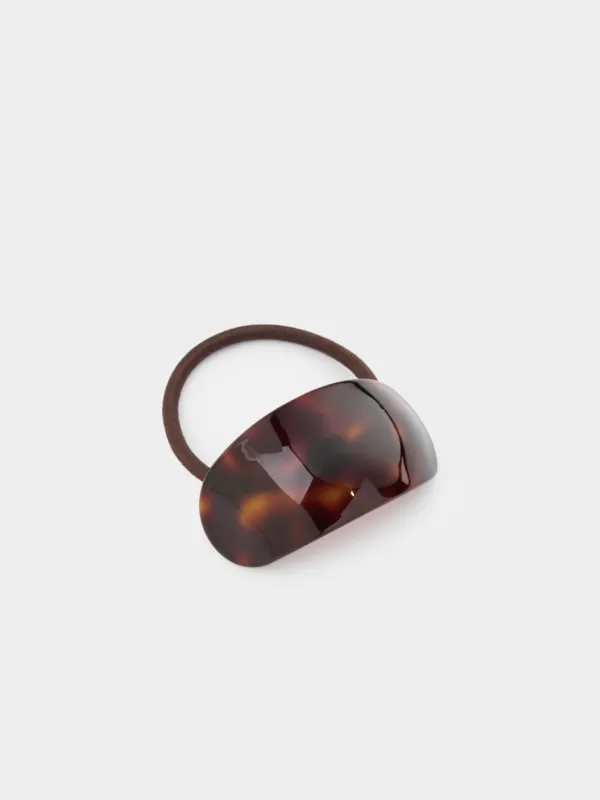 Hair tie, 6 cm, acrylic, brown, Glam, image-1