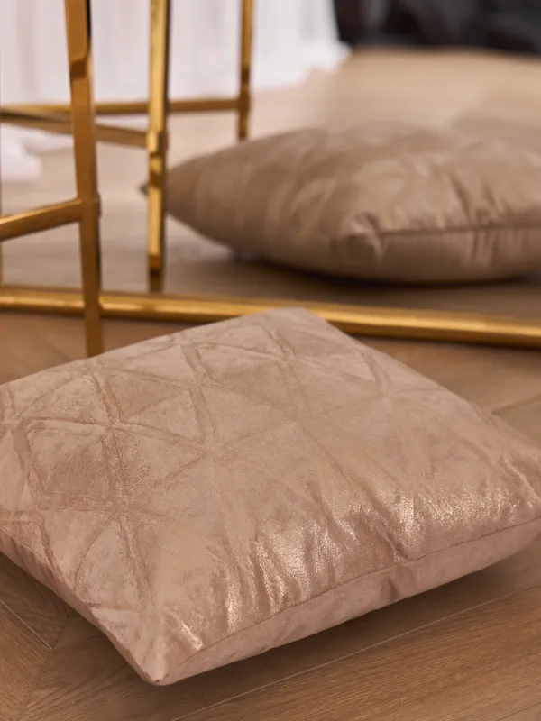 Decorative pillow, 45x45 cm, velvet, grey, Golden patterns, Abstract, image-5
