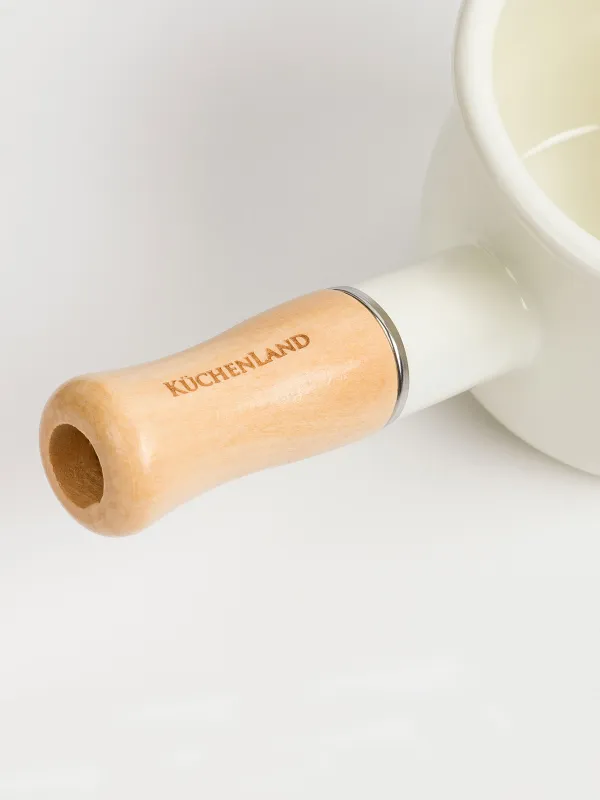 Turka, 550 ml, enameled metal/wood, milk, Nostalgia, image-2