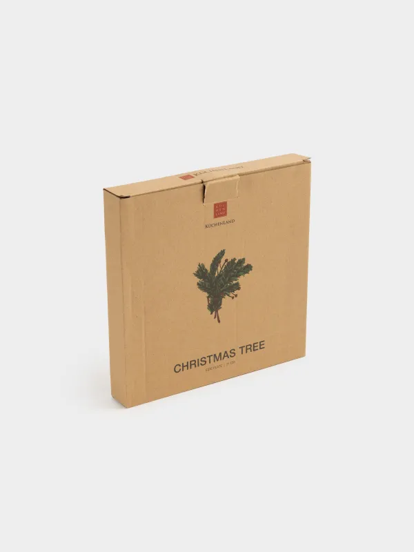 Snack plate, 21 cm, ceramic, fir branch, Christmas tree, image-5