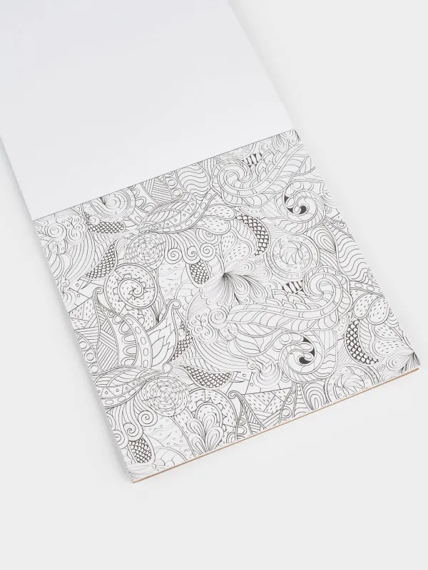 Coloring book, 21x21 cm, 24 sheets, with glitter, Flowers and Animals, Draw creative, image-3