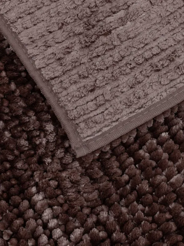 Mat, 50x80 cm, anti-slip, polyester, brown, Fluff, image-1