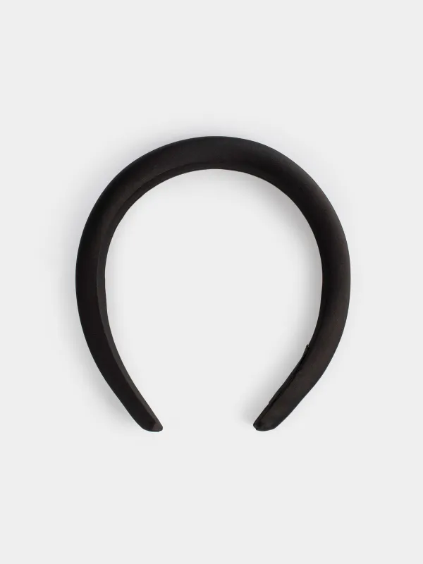 Hairband, 14x16 cm, polyester / plastic, black, Basic, image-0