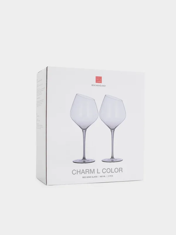 Drinking glass, 560 ml, 2 pcs, crystal glass, grey, Charm L Color, image-4