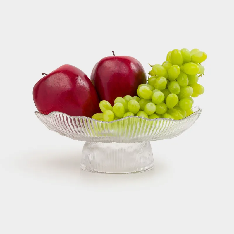 Dish on a leg, 23x9 cm, glass R, with silver edging, Argos silver, image-5