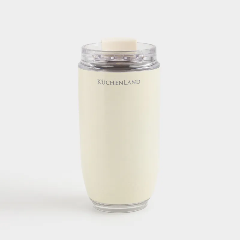 Thermo mug, 240 ml, steel / plastic, beige, Country