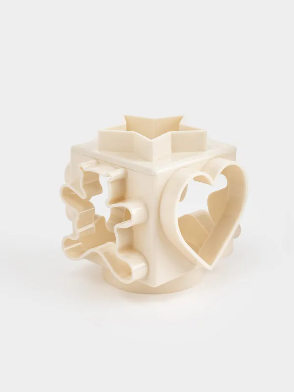 Cookie cutter, 6 sides, Plastic, Milk, Cube, Bakery, image-0