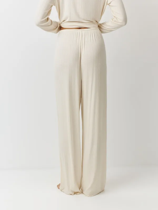 Women's trousers, homewear, size L, modal / viscose / elastane, yellow, Dirona, image-3