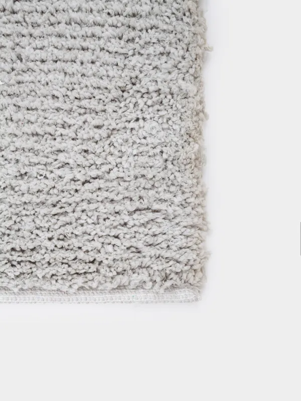 Carpet, 150x210 cm, Polyester / cotton, Grey, Fluffy pile, Monotone, image-2