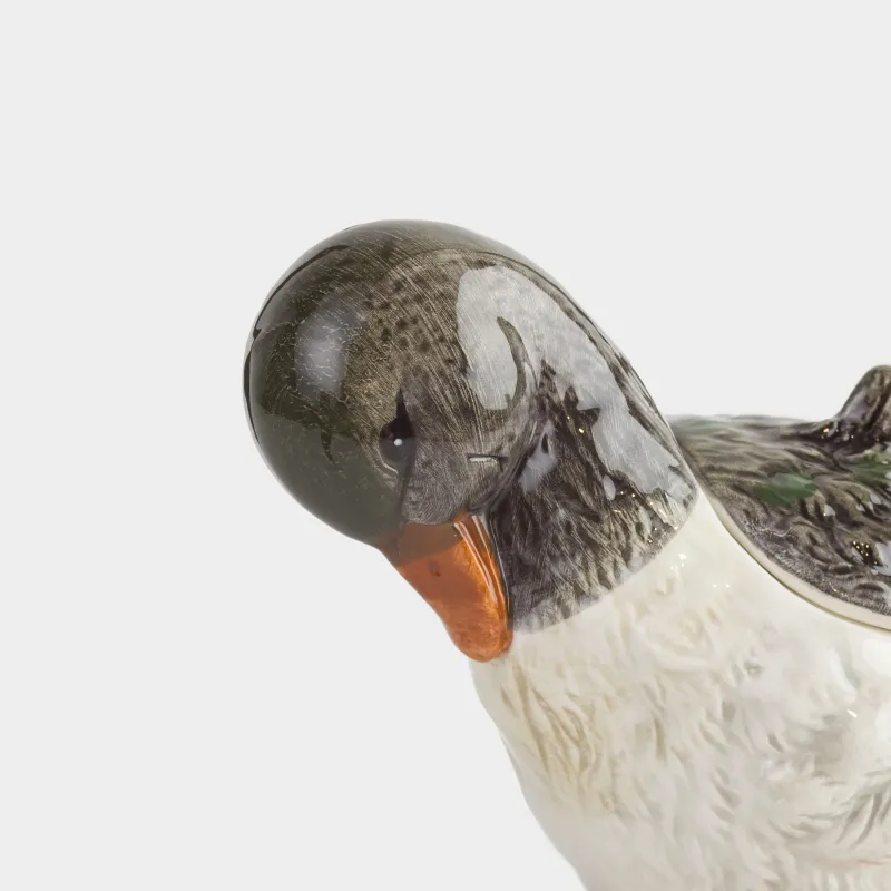 Sugar bowl, 10 cm, 220 ml, with spoon, ceramic, Duckling, Duck, image-3