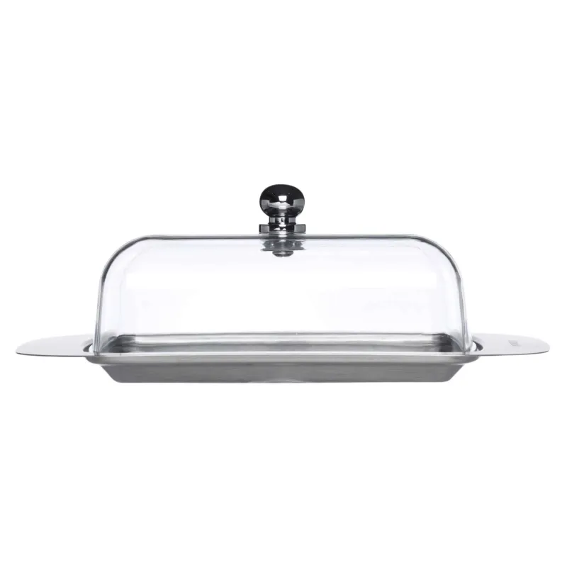 Butter dish, 19 cm, steel / plastic, rectangular, Classic, image-2