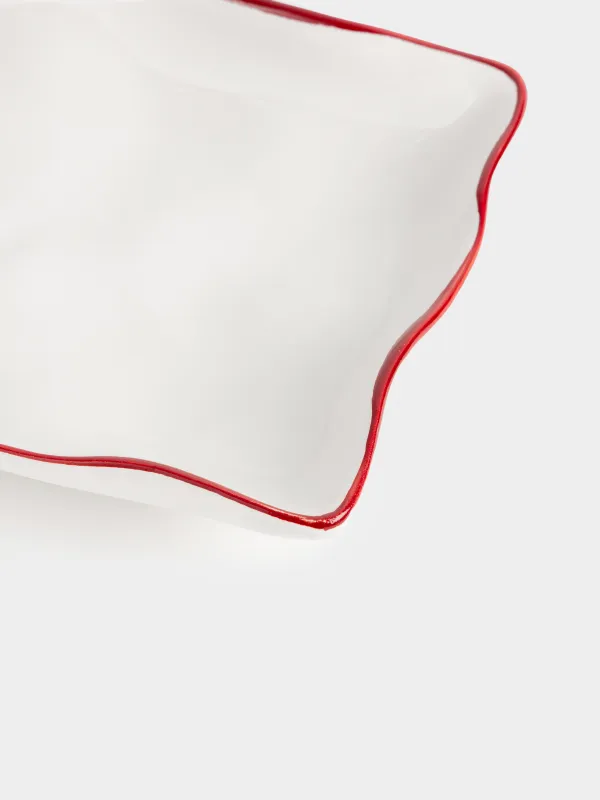 Dish, 33x13 cm, ceramic, rectangular, Horse with Christmas tree, Christmas tree, image-4