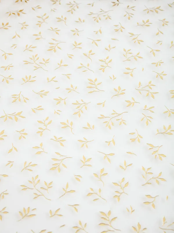 Tray, 35 cm, plastic / glass, round, Golden, Flowers, Floral, image-3