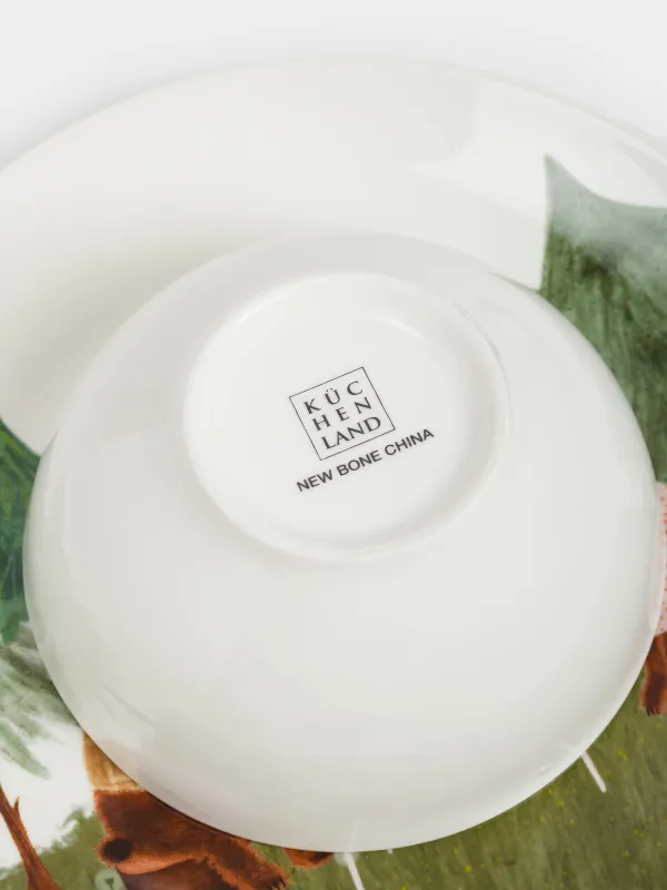 Children's tableware set, 1 person, 3 items, porcelain N, white, Tea party, Little pet, image-6