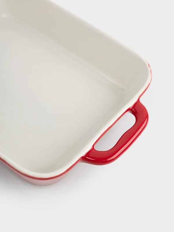 Baking dish, 27x20 cm, ceramic, rectangular, burgundy, Gradient, Cakes gradient, image-6