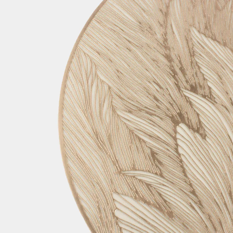 Placemat, 38 cm, PVC, round, golden, Sheet, Azhur, image-3