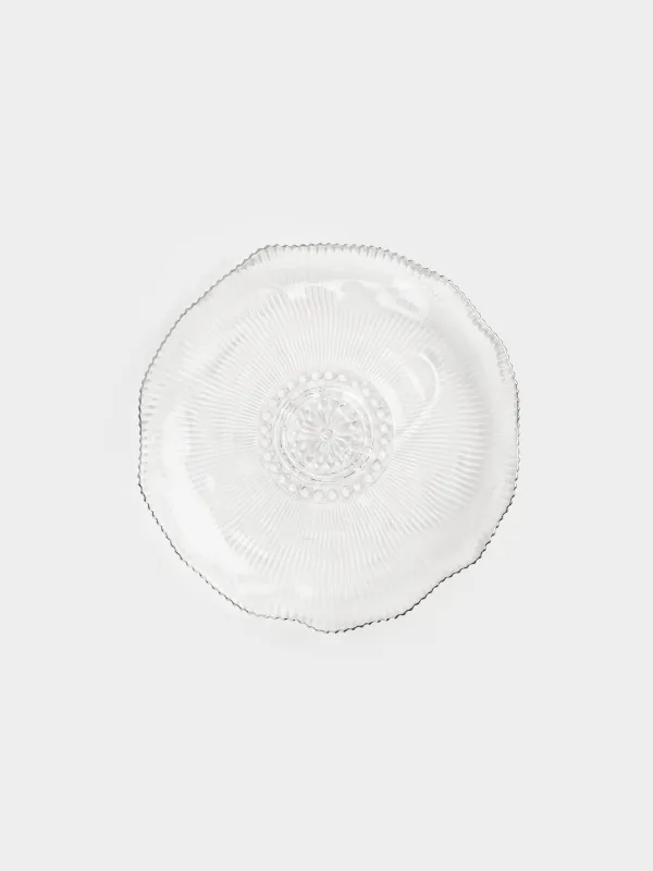 Dish, 30x3 cm, glass R, with silver edging, Argos silver, image-0