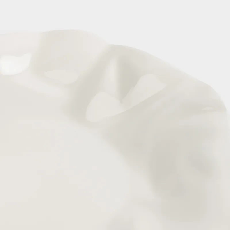 Dinner plate, 25 cm, porcelain N, milk, Crumpled effect, Crumple, image-4