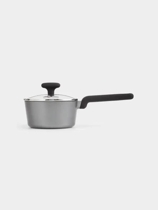 Saucepan, 16 cm, 1.5 l, with lid, coated, aluminum, grey-black, Mintali, image-3