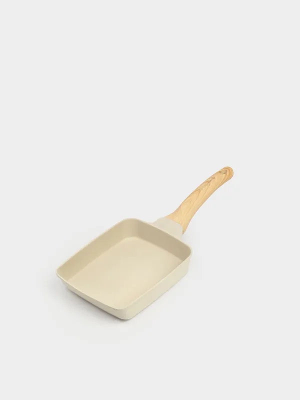 Omelette pan, 18x15 cm, coated, aluminum, beige, Sentimentality, image-0