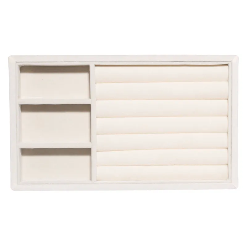 Jewelry storage organizer, 21x12 cm, MDF / velvet, beige, Ethics, image-1