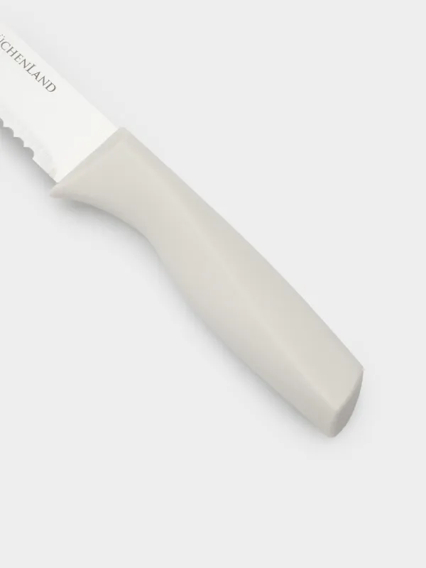 Knife set, 5 pr, in stand, steel / plastic, grey, Daily, image-3