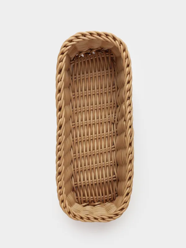 Cutlery basket, 25x10 cm, rattan, rectangular, brown, Twig, image-3