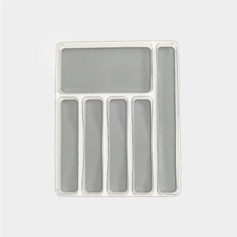 Cutlery tray, 40x32 cm, 6 compartments, removable linings, plastic / rubber, Non-slip new