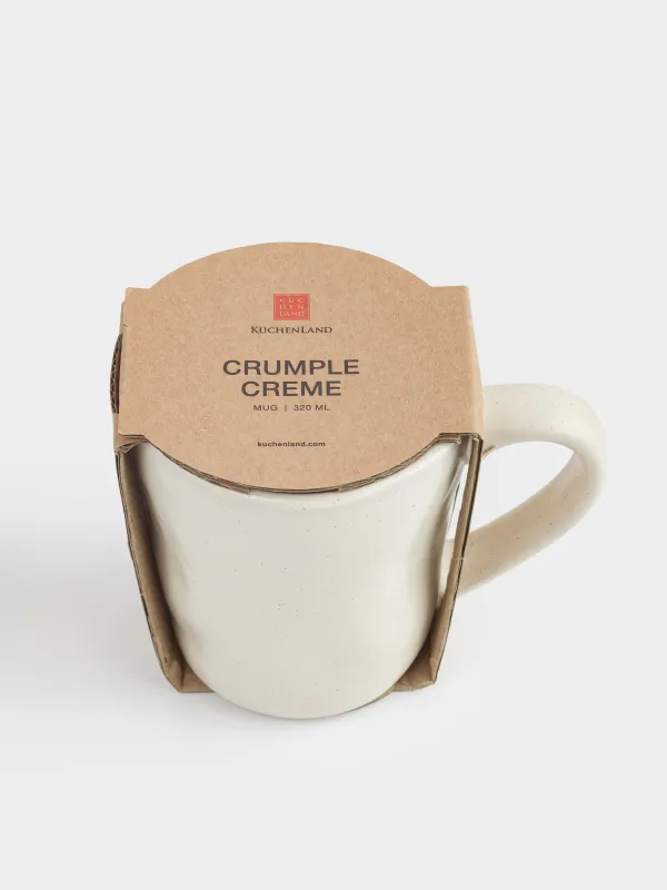 Mug, 280 ml, ceramic, milky, Crumple creme, image-4