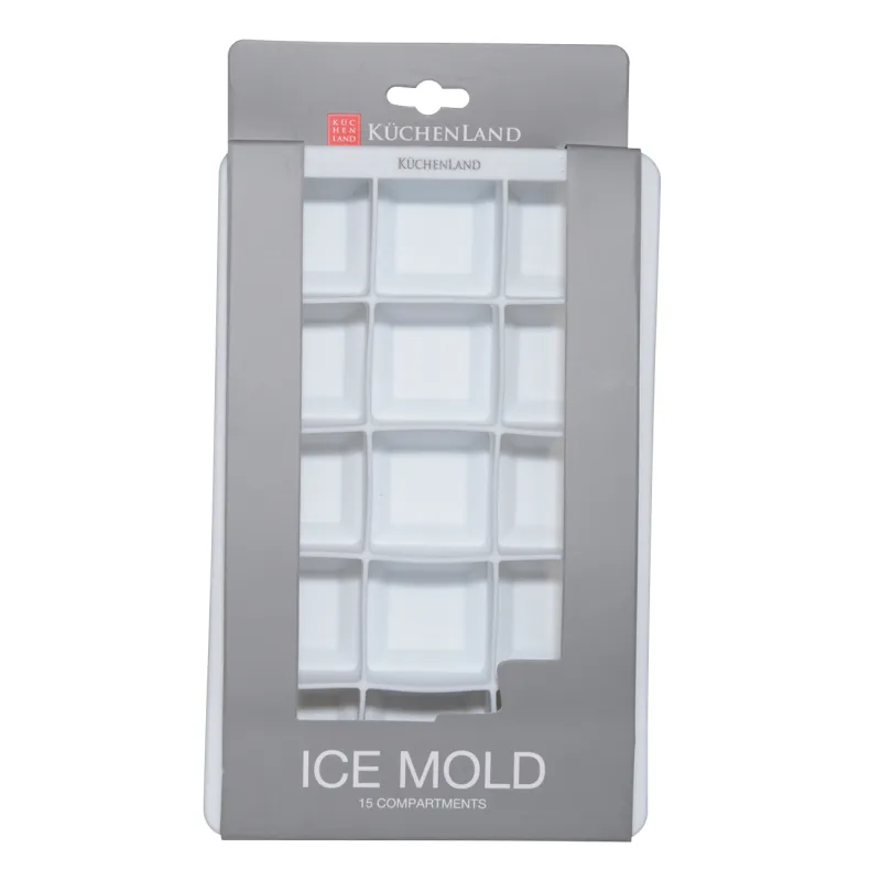 Ice mold, 18x12 cm, 15 otd, silicone, white, Soft kitchen, image-2