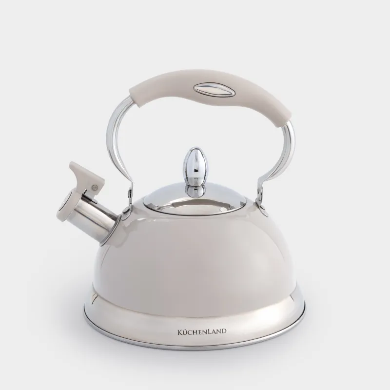 Teapot, 2.7 L, with whistle, steel, grey, Whistle