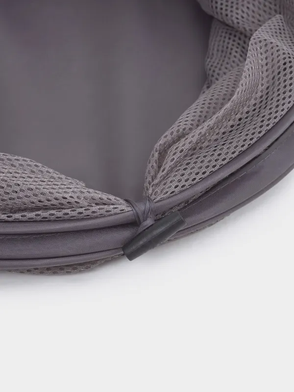 Laundry basket, 46x34 cm, folding, polyester / steel, round, black, Safety, image-4