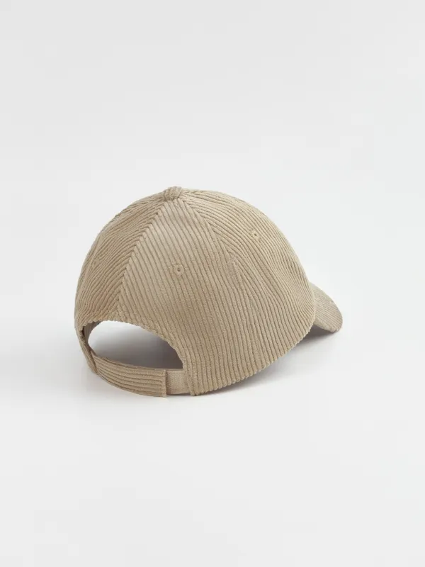 Baseball cap, 58 cm, single size, ribbed, velvet, beige, Design, Velvet cap, image-3
