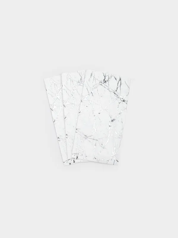 Paper napkins, 33x33 cm, 20 pcs, rectangular, white, Silver marble, Maniera, image-2