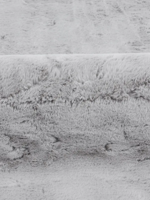 Rug, 150x210 cm, faux fur, light grey, Monotone, image-1