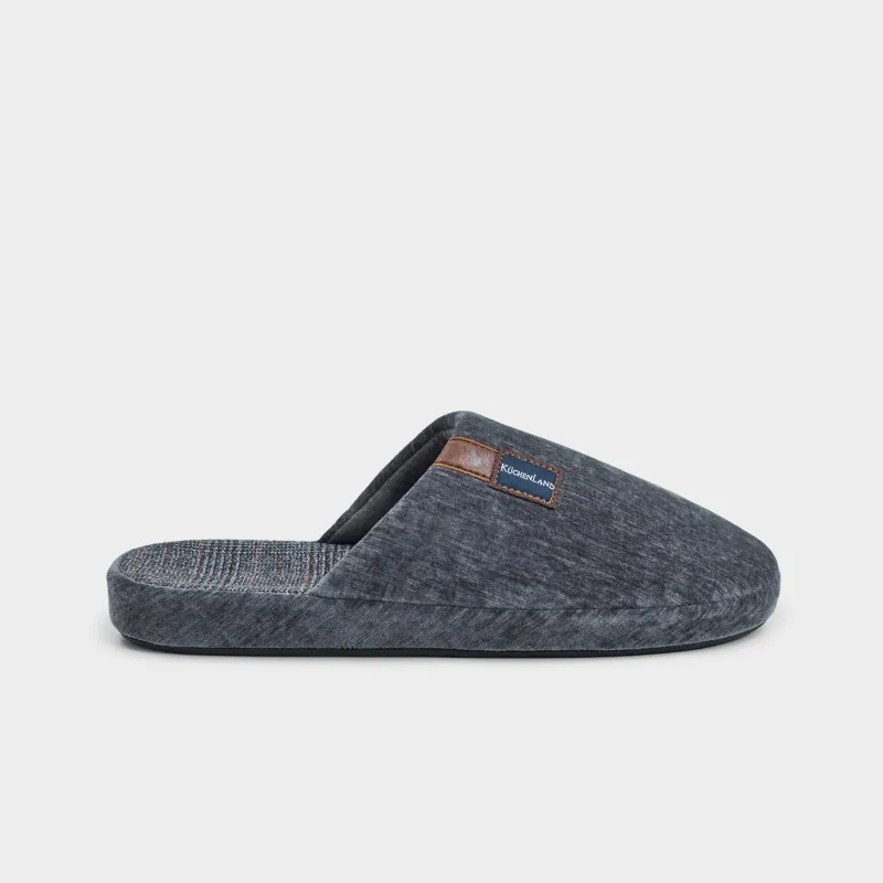 Men's slippers, home, p. 42-43, polyester, gray, Serious, image-0