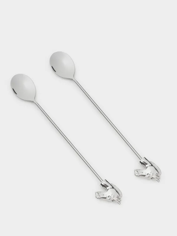Dessert spoon, 15 cm, 2 pcs, steel, Horse, Horse silver, image-0