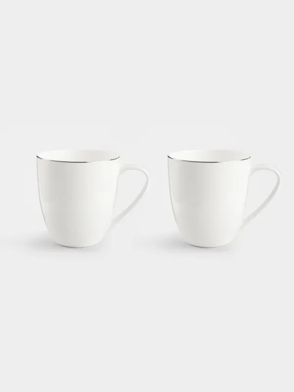 Mug, 450 ml, 2 pcs, porcelain F, white, Ideal silver, image-1