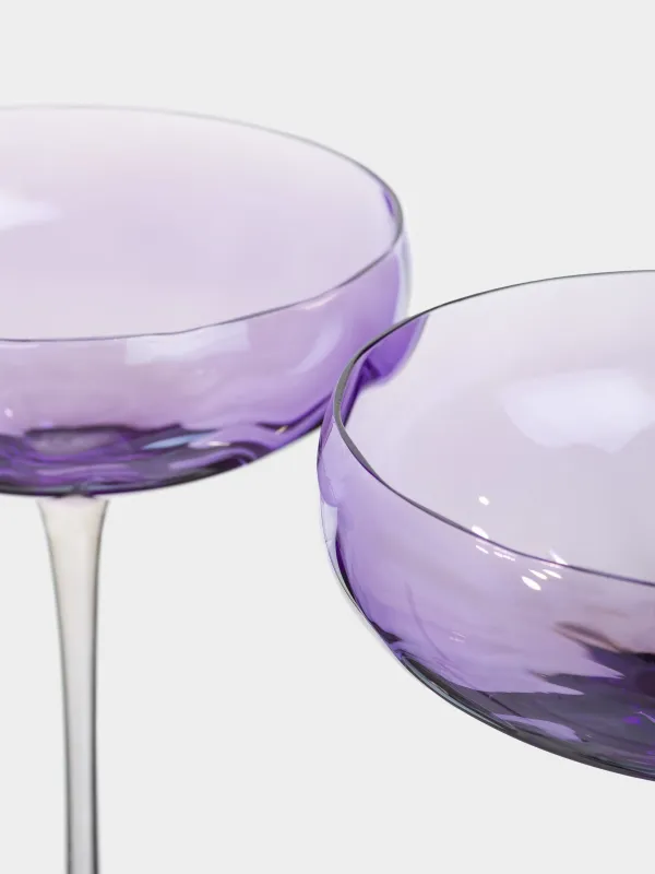 Champagne creamer glass, 220 ml, 2 pcs, glass, purple, Filo color, image-6