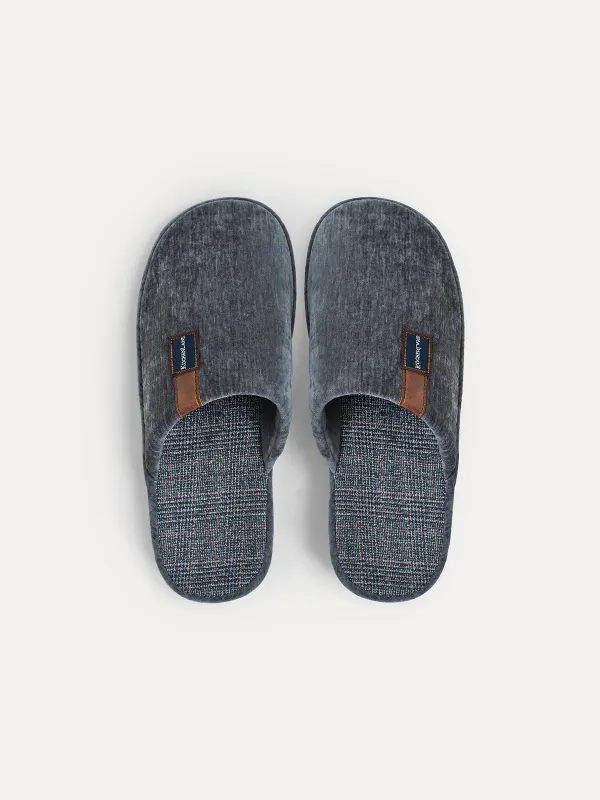 Men's slippers, home, p. 42-43, polyester, gray, Serious, image-1