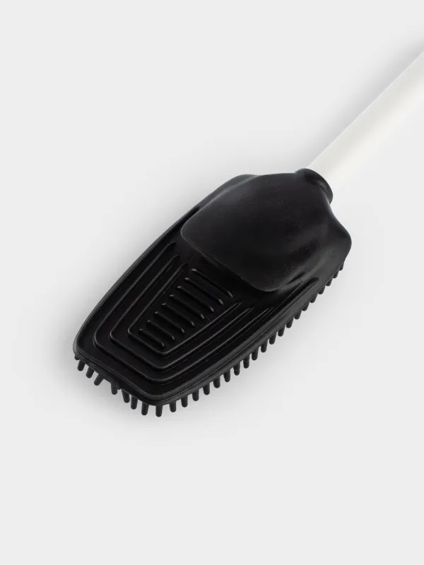 Toilet brush, 53 cm, with stand, rubber / metal, white, Vesta, image-5