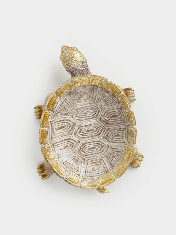 Decorative dish, 23x17x6 cm, polyresin, golden-silver, Turtle, Grand turtle, image-3
