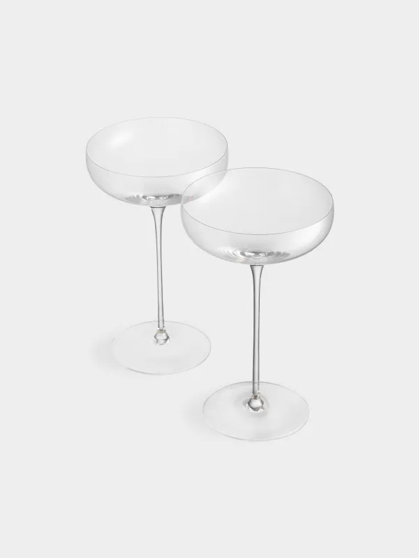 Champagne coupe glass, 250 ml, 2 pcs, crystal glass, Ferentino, image-1