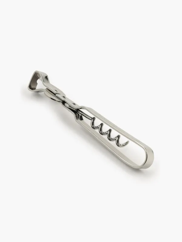 Bottle and can opener, 13 cm, with corkscrew, metal, Classic, image-1